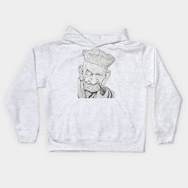 Realistic popeye Kids Hoodie by Grimspencilart